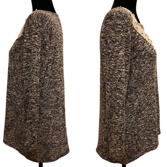 Charming Charlie Lightweight Gray Knit Crochet Collar Size M - Picture 3 of 11